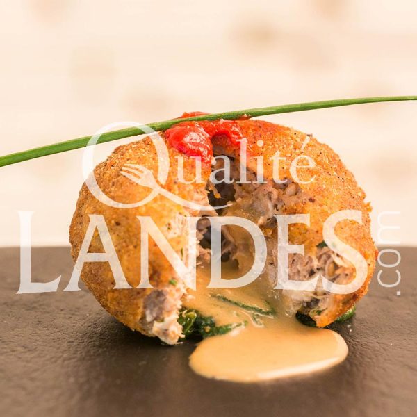 Recette de Cromesquis de Canard Fermier des Landes et son coeur coulant au foie gras