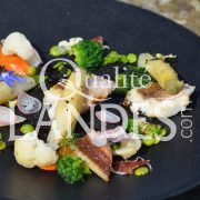 Recette d'Asperge des Sables des Landes IGP, menestra de petits légumes et rouget grondin