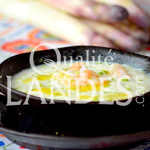 Recette de Gaspacho d'Asperge des Sables des Landes IGP, crevettes et citron vert