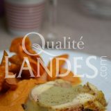 Recette de Poulet Fermier des Landes farci au foie gras de Canard Fermier des Landes et mousseline de patate douce montée au foie gras de Canard Fermier des Landes
