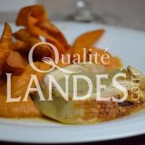 Recette de Poulet Fermier des Landes farci au foie gras de Canard Fermier des Landes et mousseline de patate douce montée au foie gras de Canard Fermier des Landes