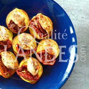 Recette de Tapas de filets de Cailles Fermières des Landes, tomates confites et moutarde